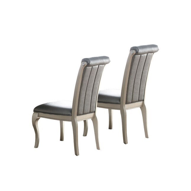 Elegant Silver Hue Round Dining Set