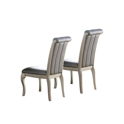 Elegant Silver Hue Round Dining Set