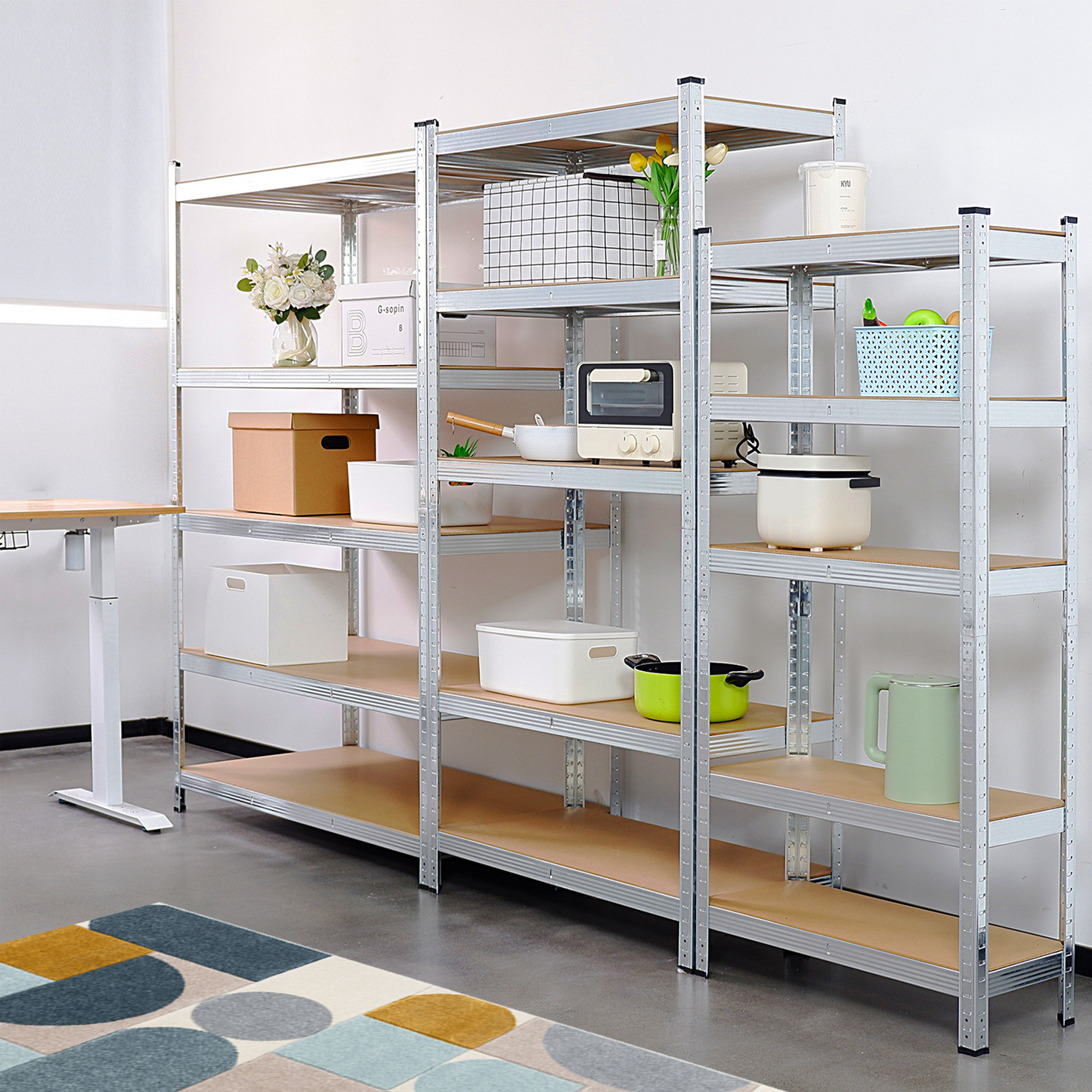 Silver Max Storage 5-Tier Utility Shelves - L