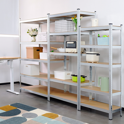 Silver Max Storage 5-Tier Utility Shelves - L