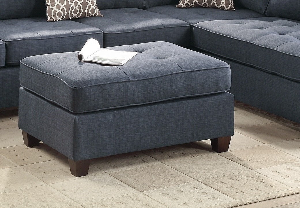 Cocktail Ottoman Dorris Fabric Tufted Seats Ottomans - Blue
