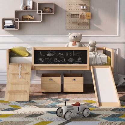 Nature's Haven Twin Loft Bed with Dual Storage