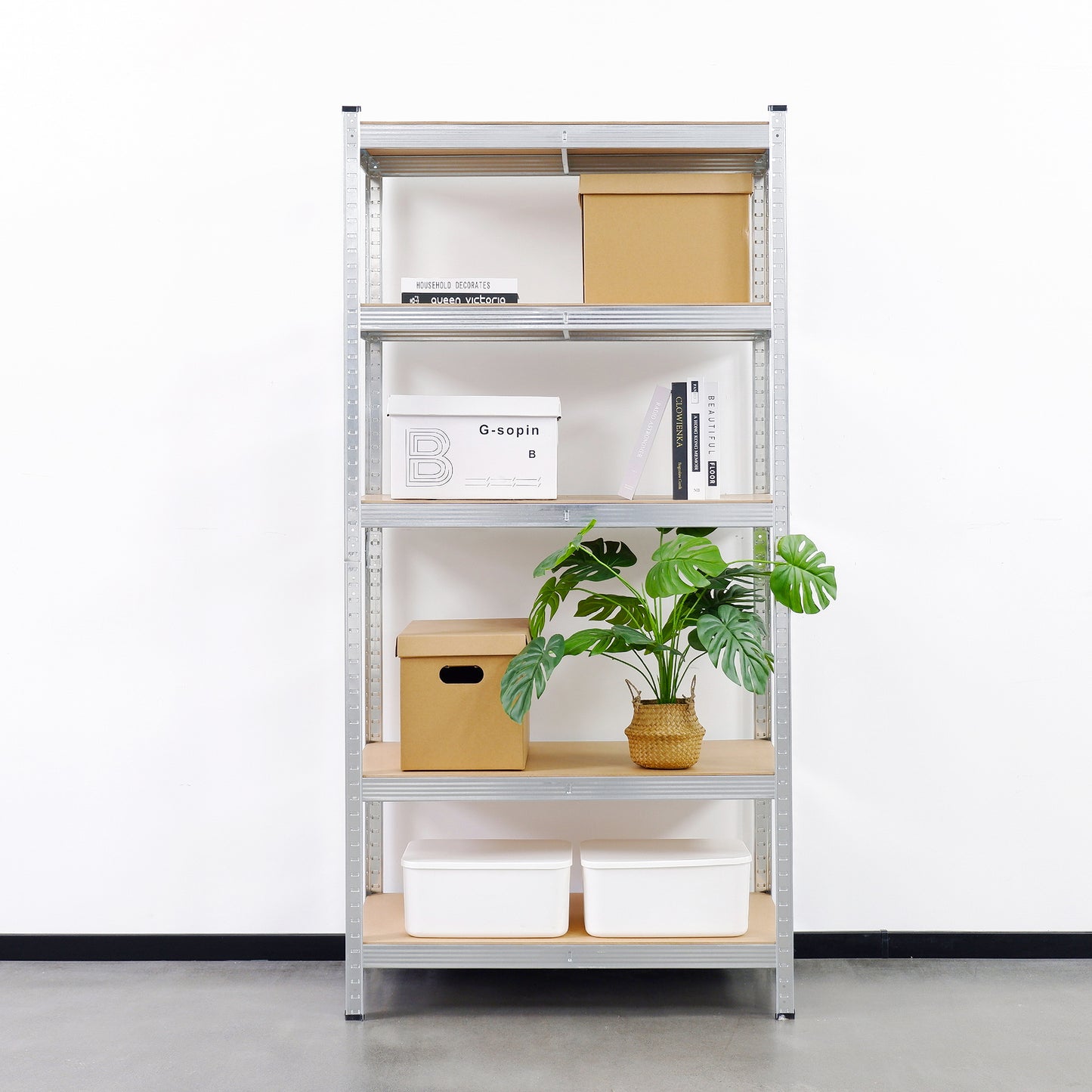 Silver Max Storage 5-Tier Utility Shelves - M