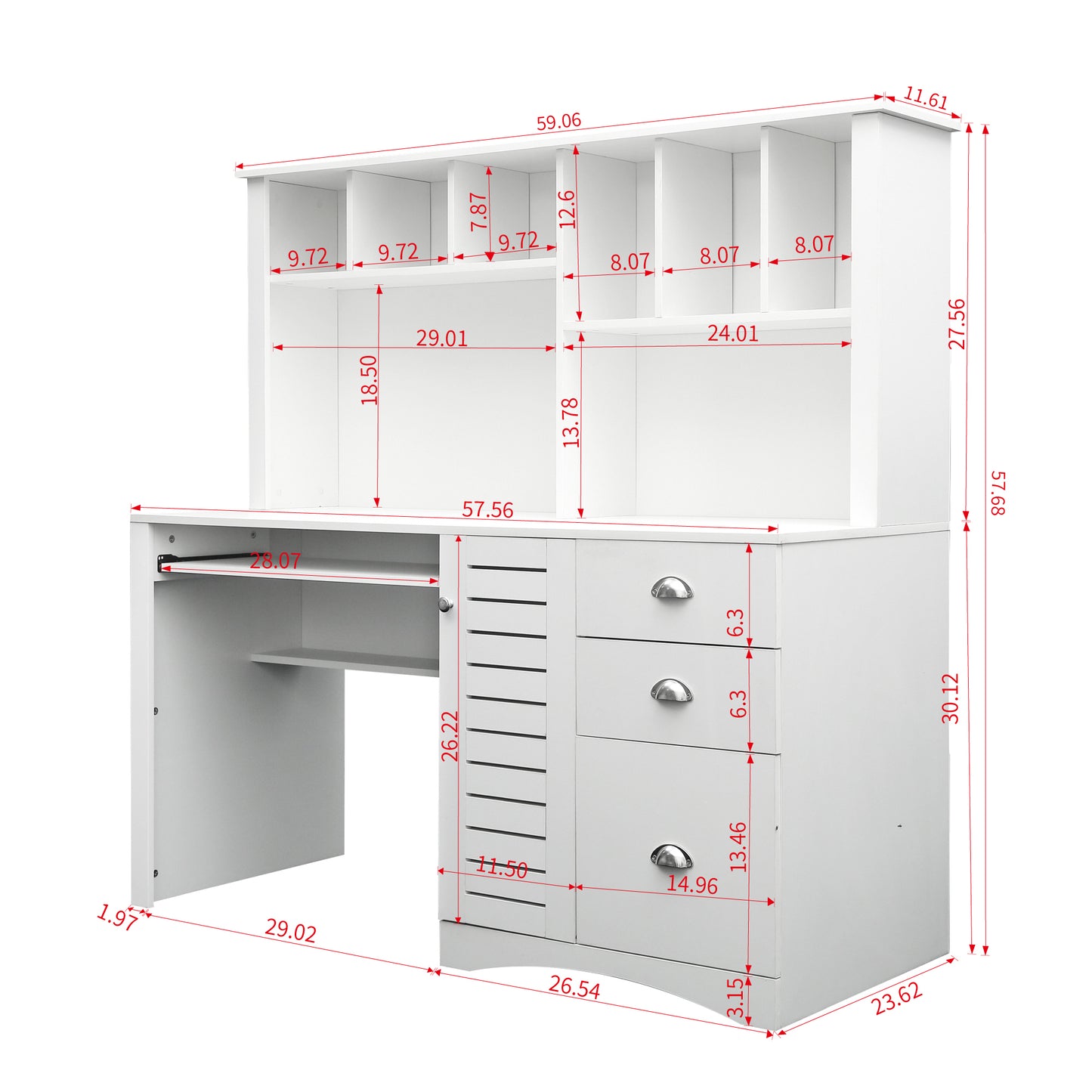 White Haven Computer Desk with Hutch