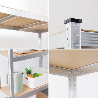 Silver Max Storage 5-Tier Utility Shelves - L