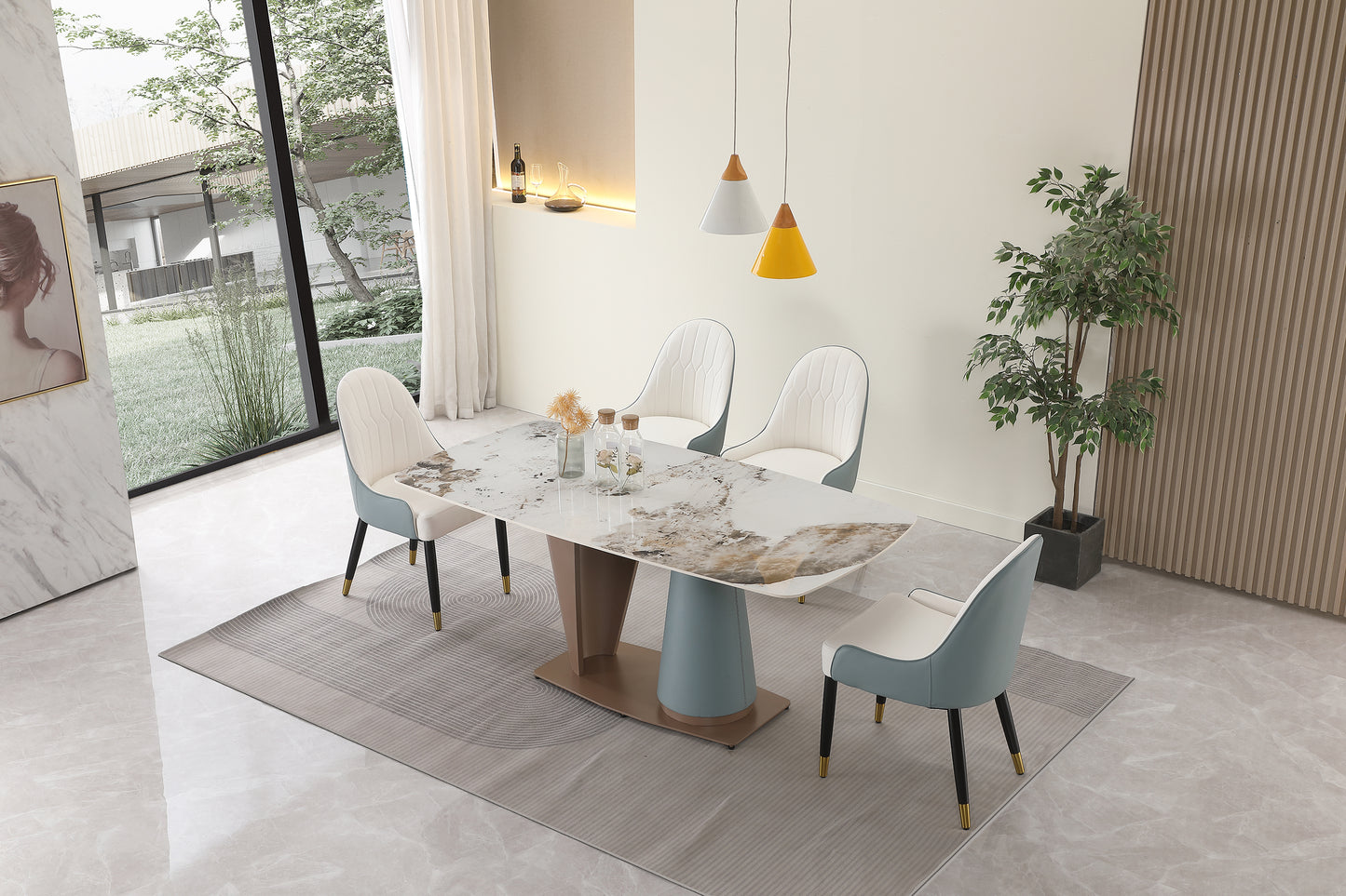 Champagne Blue Bliss Dining Table