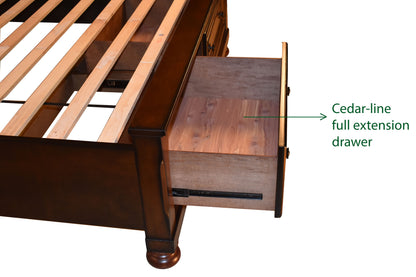 Royal Walnut Storage Bed