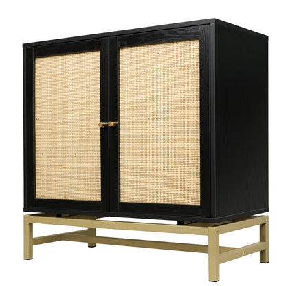 Rattan Black Frame Cabinet