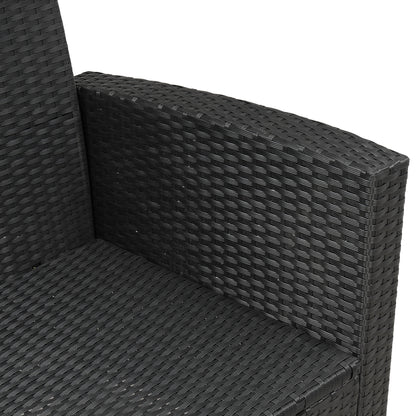 Elegant Oasis 6-Piece Outdoor Patio Furniture Set with Glass Table and Ottomans (Black)