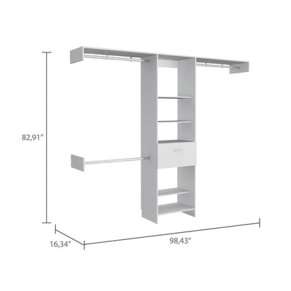 Pure Haven 1-Drawer 4-Shelf Closet System - White