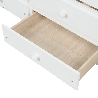 White Haven Full Bed with Bookcase, Twin Trundle, and Drawers