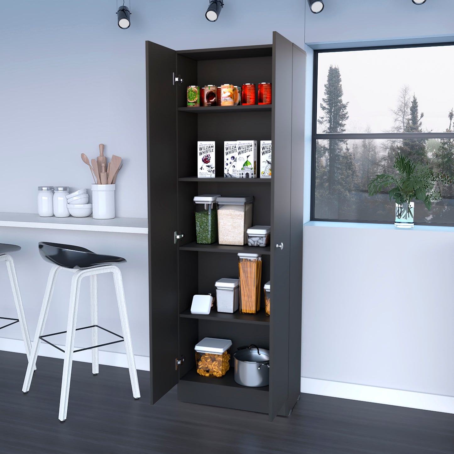 Greyson Tall Storage Cabinet - Black