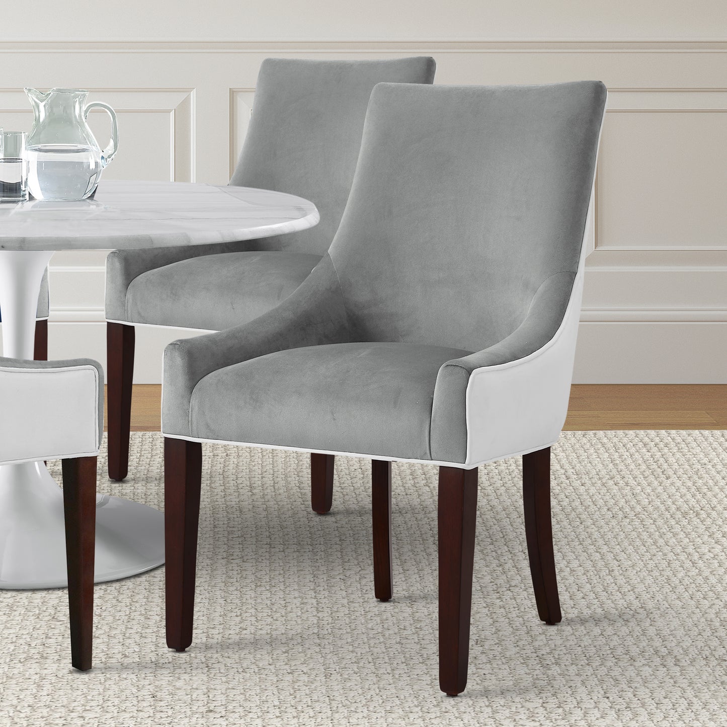 Elegant Smoke Upholstered Dining Chair