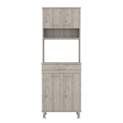 Santa 1-Drawer 1-Shelf Area Pantry with Adjustable Metal Legs - Light Grey