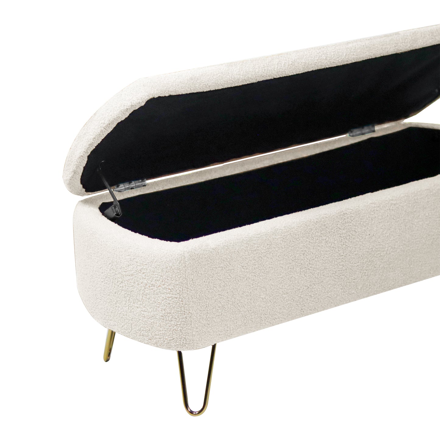 Elegant Gold Haven Storage Ottoman Bench