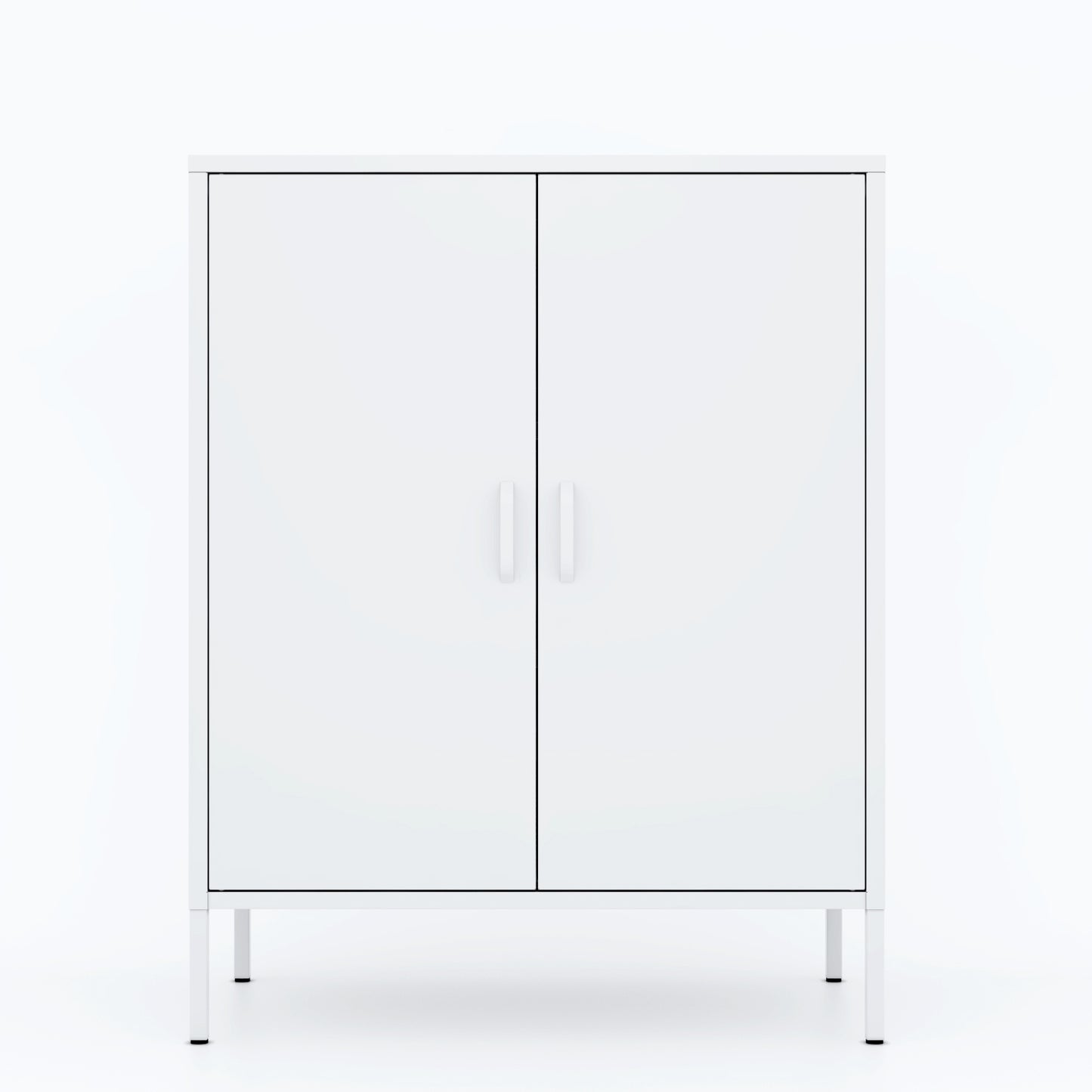 Stand Storage Steel Cabinets - White
