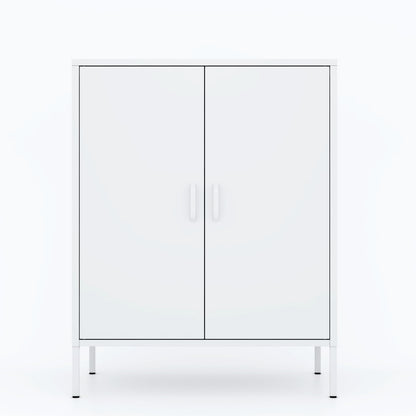 Stand Storage Steel Cabinets - White
