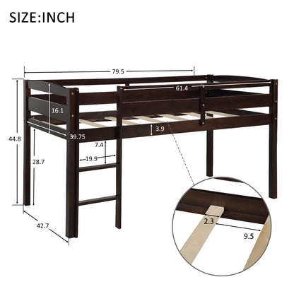 Espresso Dream Twin Wood Loft Bed