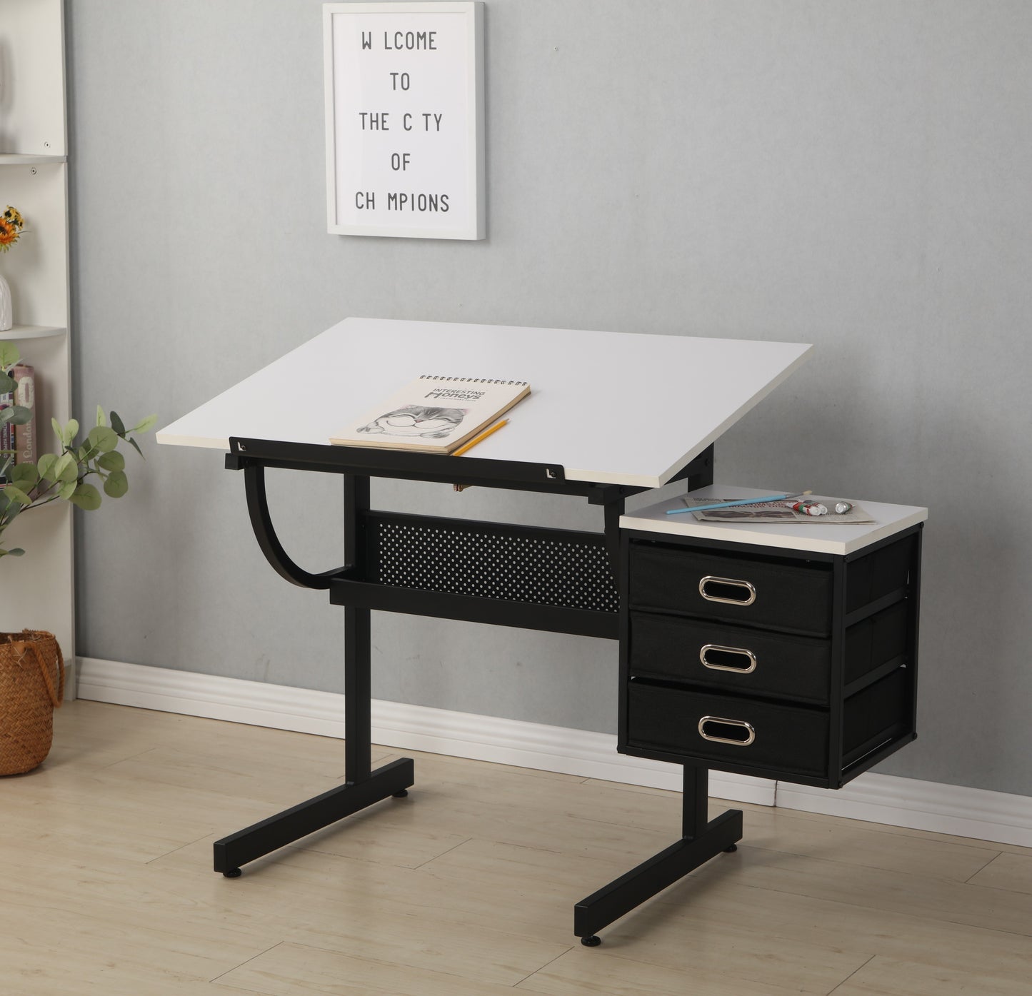 Artisan Drafting Studio with stool and 3 drawers