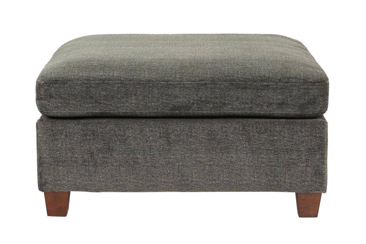 Chenille Comfort Ottoman - Grey