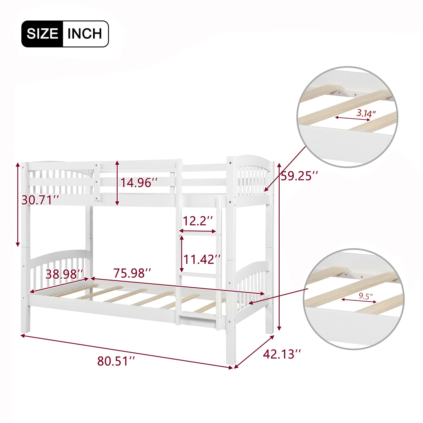 Snowy Peaks Twin Bunk Bed