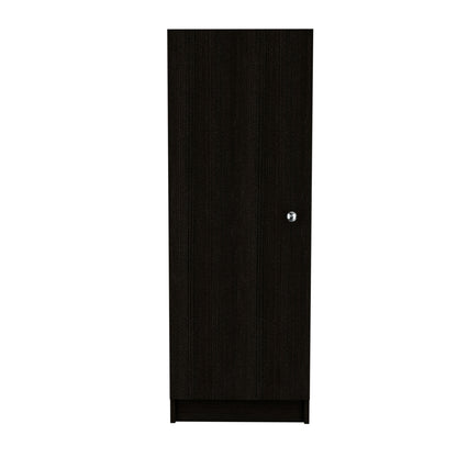 Belleria Single Door Pantry with Four Interior Shelves  - Black