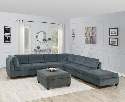 Chenille Comfort Ottoman - Grey