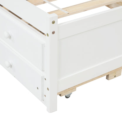 White Haven Full Bed with Bookcase, Twin Trundle, and Drawers