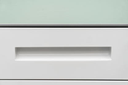 Compact 3 Drawer Mobile File Cabinet - White+Grey