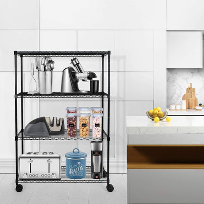 Simple Deluxe 4-Tier Heavy Duty Storage Shelving - Black