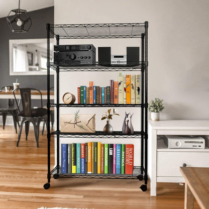 Simple Deluxe 5-Tier Heavy Duty Storage Shelving - Black