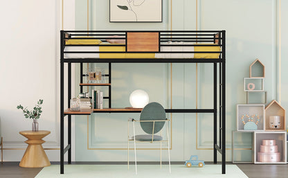 Venetian Vista Loft Bed  With Desk -Black