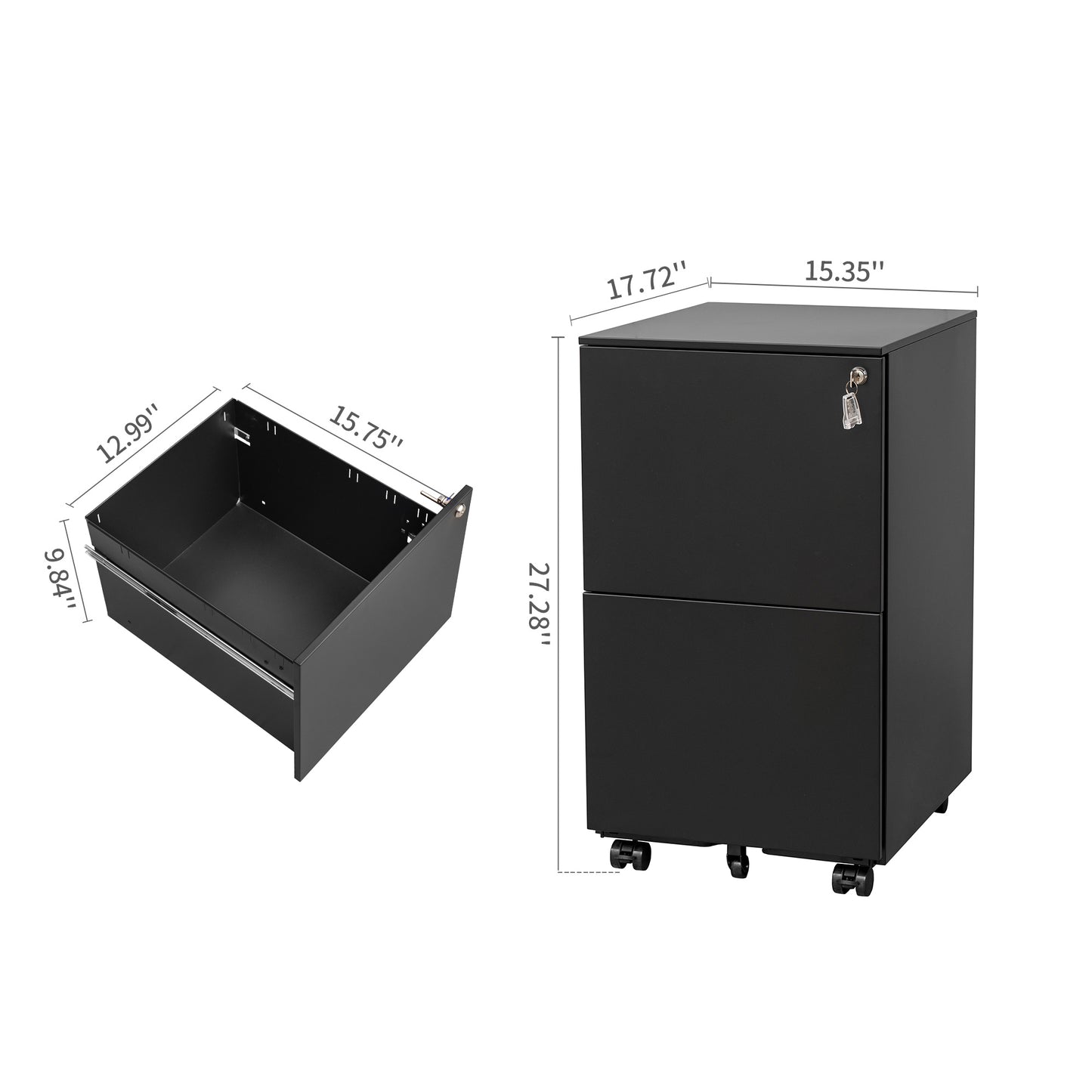 Secure File Cabinet - Black