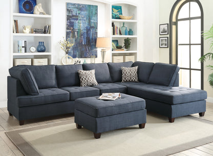 Cocktail Ottoman Dorris Fabric Tufted Seats Ottomans - Blue