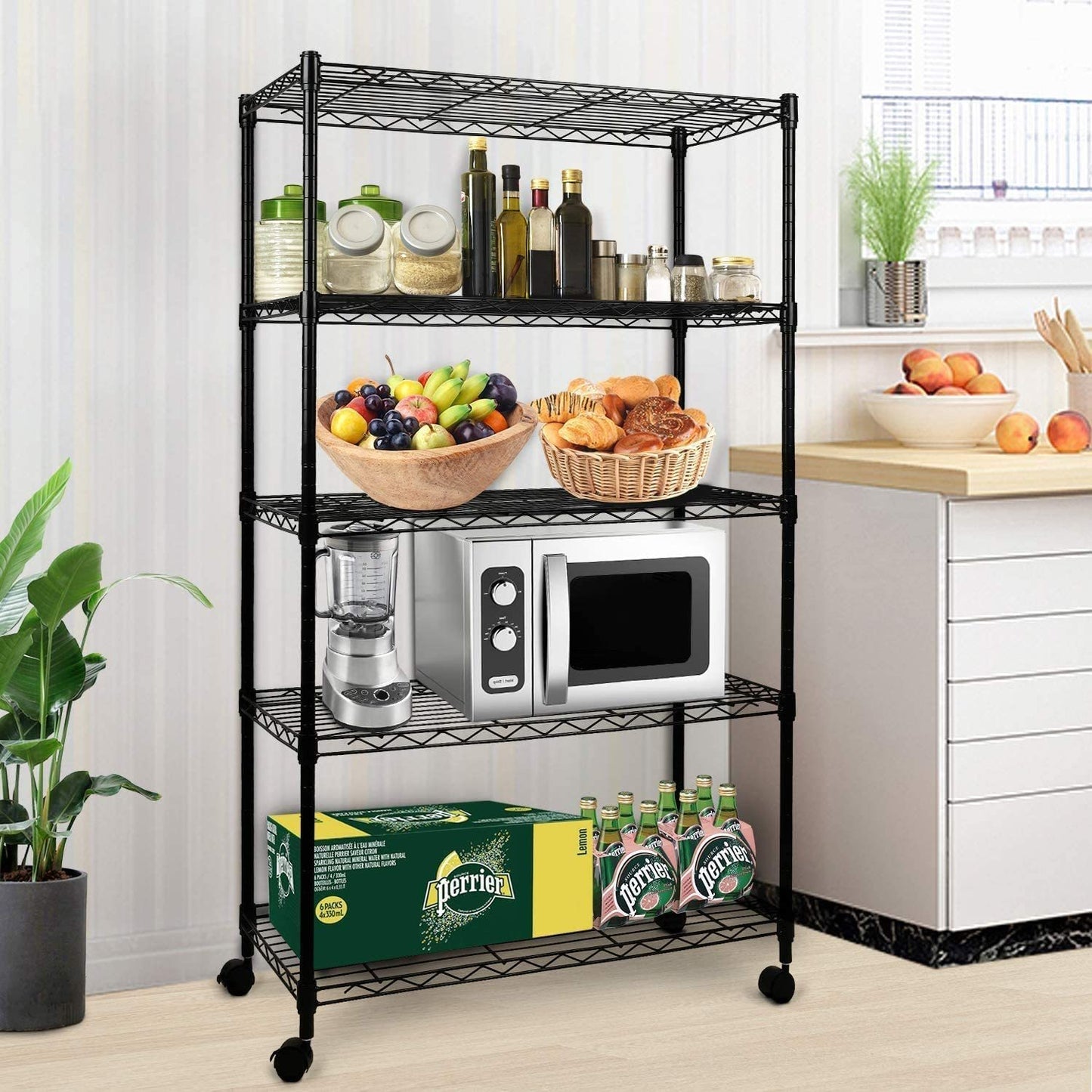 Simple Deluxe 5-Tier Heavy Duty Storage Shelving - Black