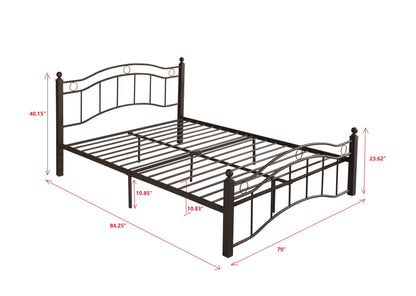 Royal King Size Metal Bed Frame - Bronze