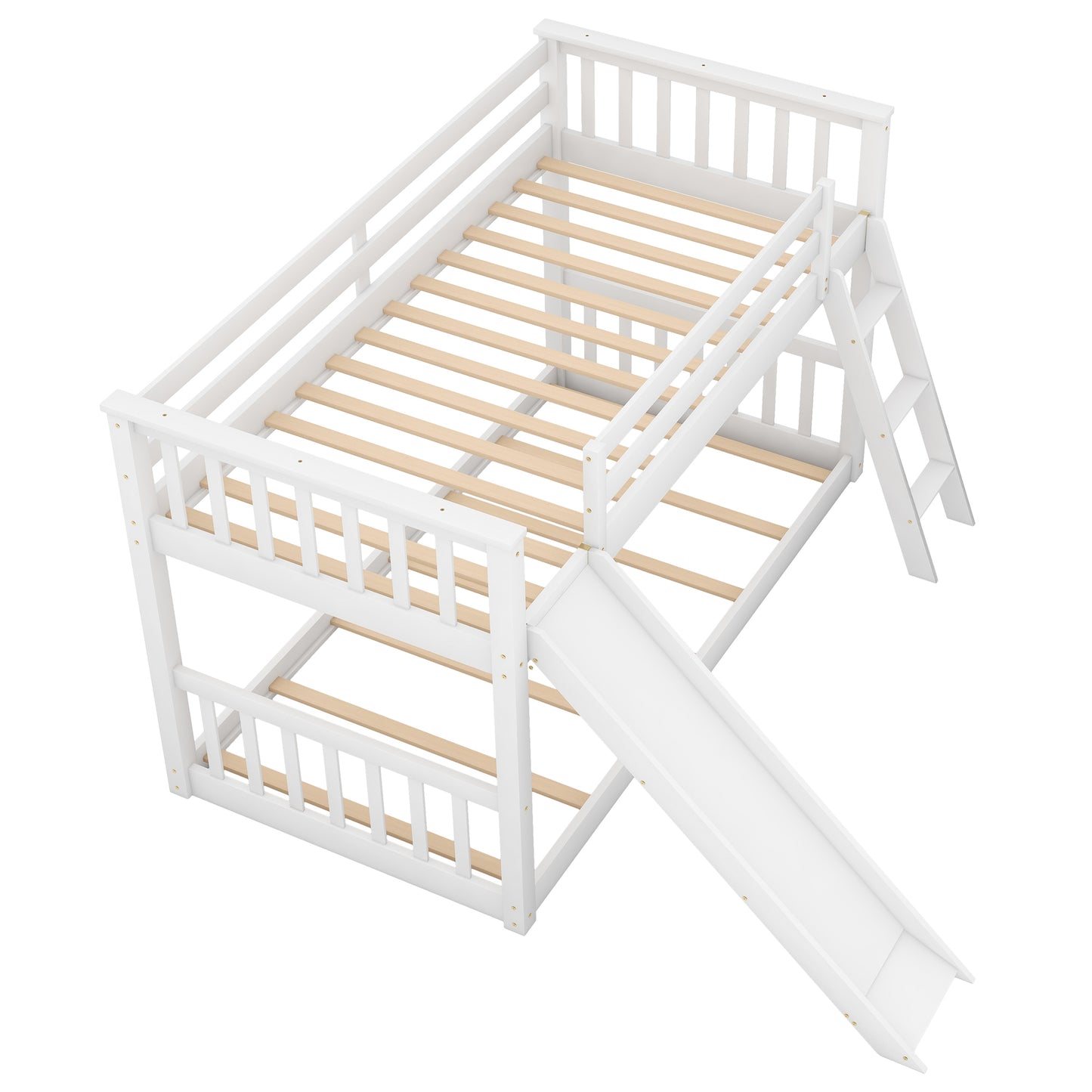 Slide & Climb Twin Bunk Bed, Snow White
