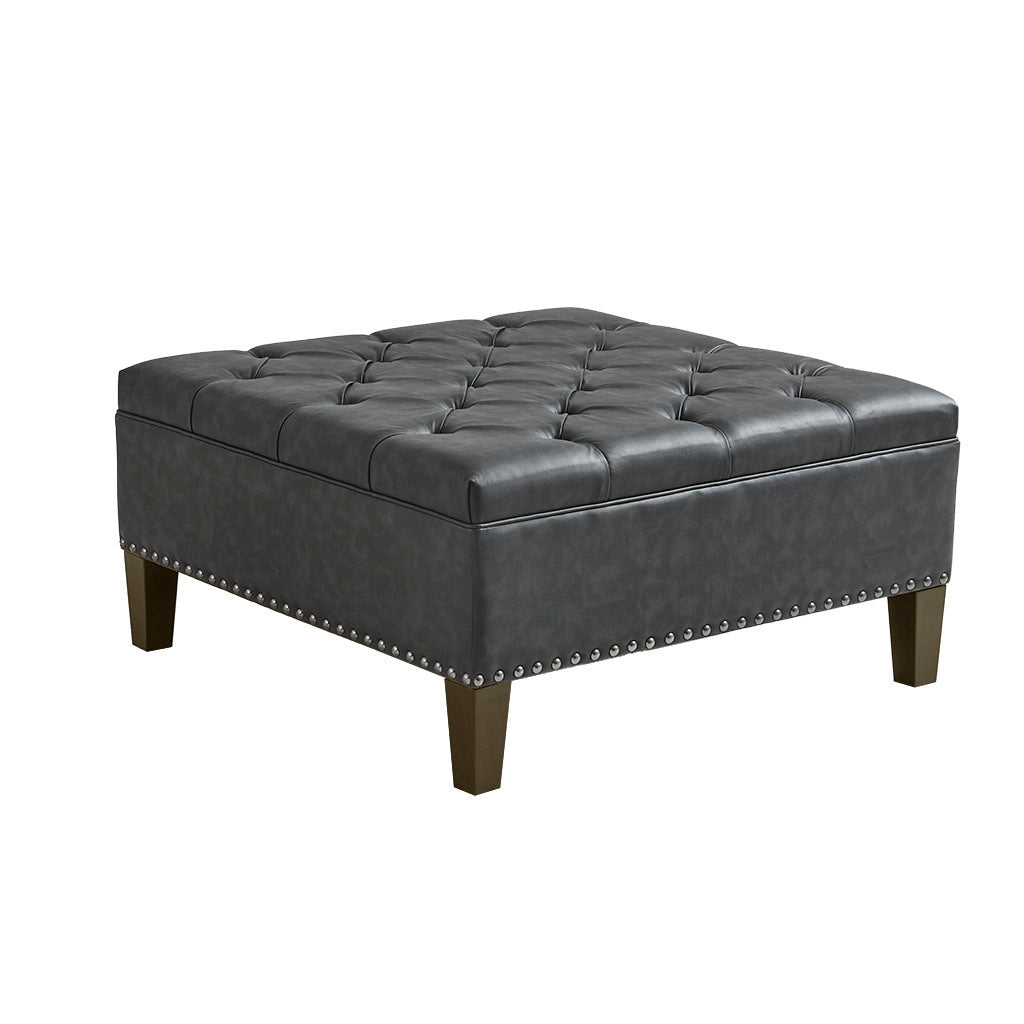 Lindsey Tufted Square Cocktail Ottoman - Black