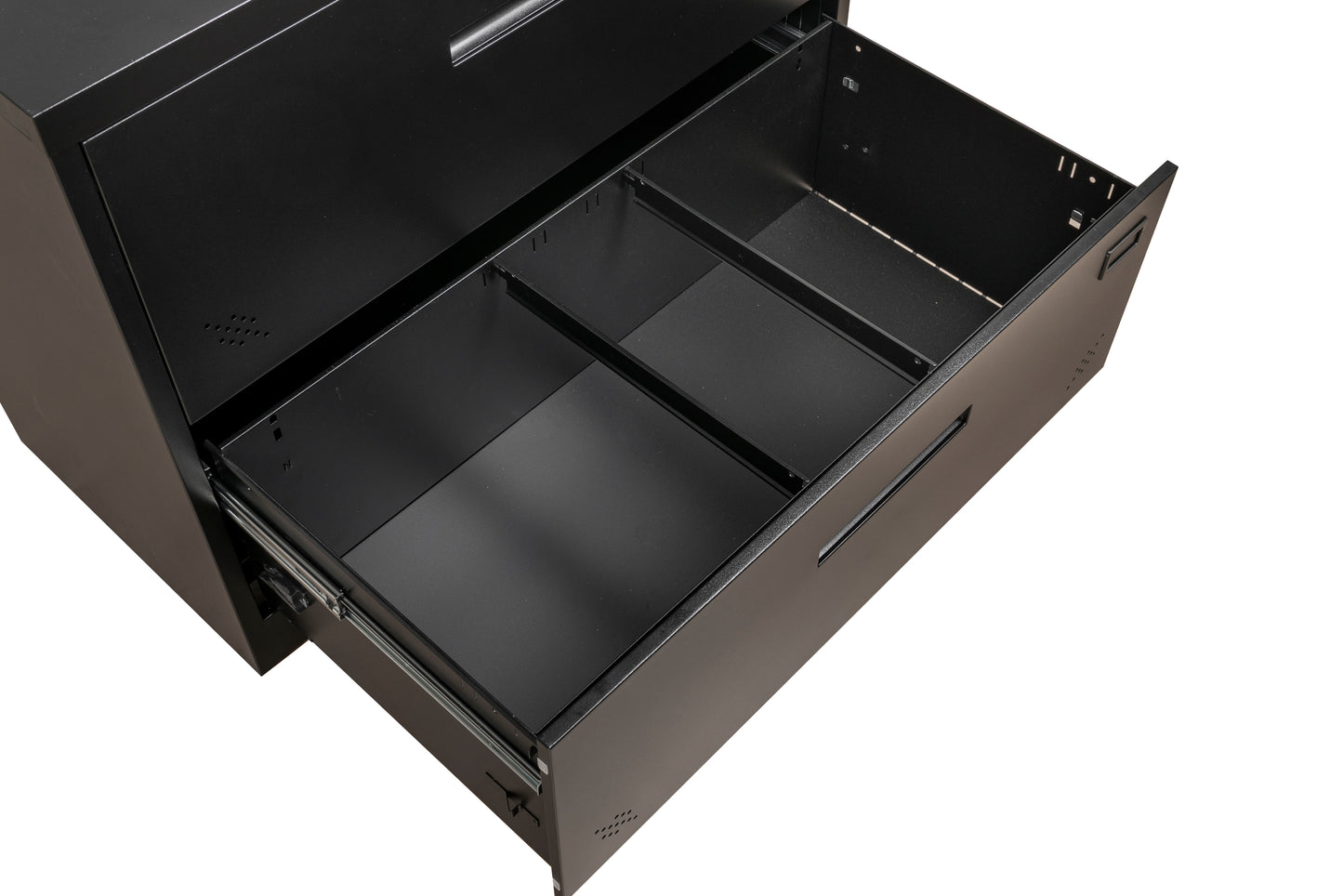 Metal Steel 2 Drawer Lateral Filing Cabinet - Black