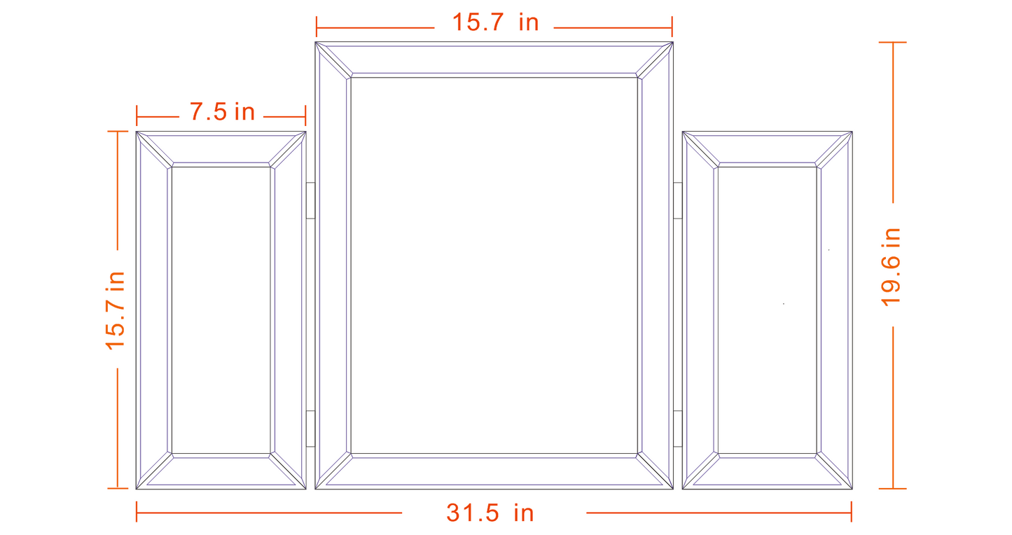 Elegance Reflections Trifold Vanity Mirror