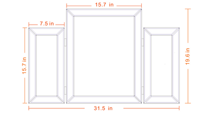 Elegance Reflections Trifold Vanity Mirror