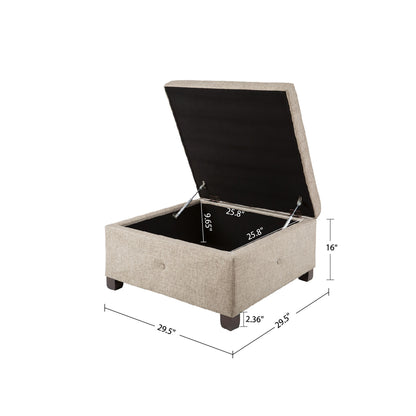 Alpine Button Tufted Storage Ottoman
