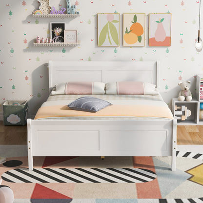Urban Fusion Full Size Wood Platform Bed - White
