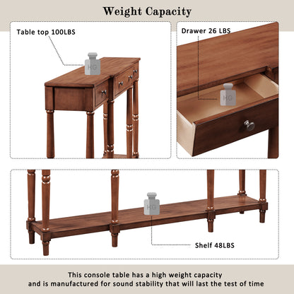 ElegantWood Console: Timeless Entryway Table with Storage