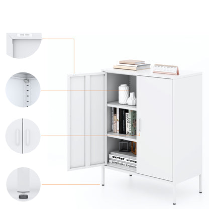 Stand Storage Steel Cabinets - White