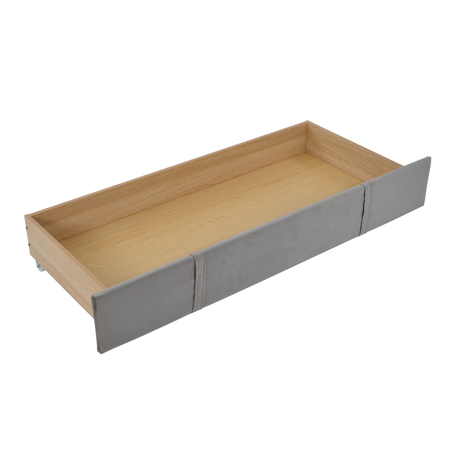 Xavier Queen Size Storage Bed Metal Platform Bed with Drawer - Gray