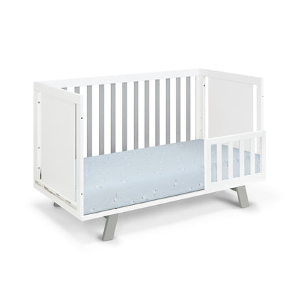 Luna 3-in-1 Convertible Island Crib White/Gray