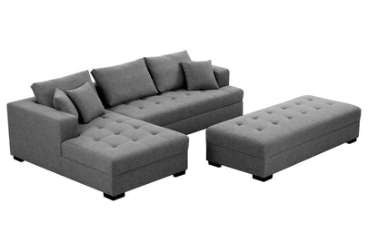 Elegant Comfort 3-Seat L-Shape Sectional Sofa Set
