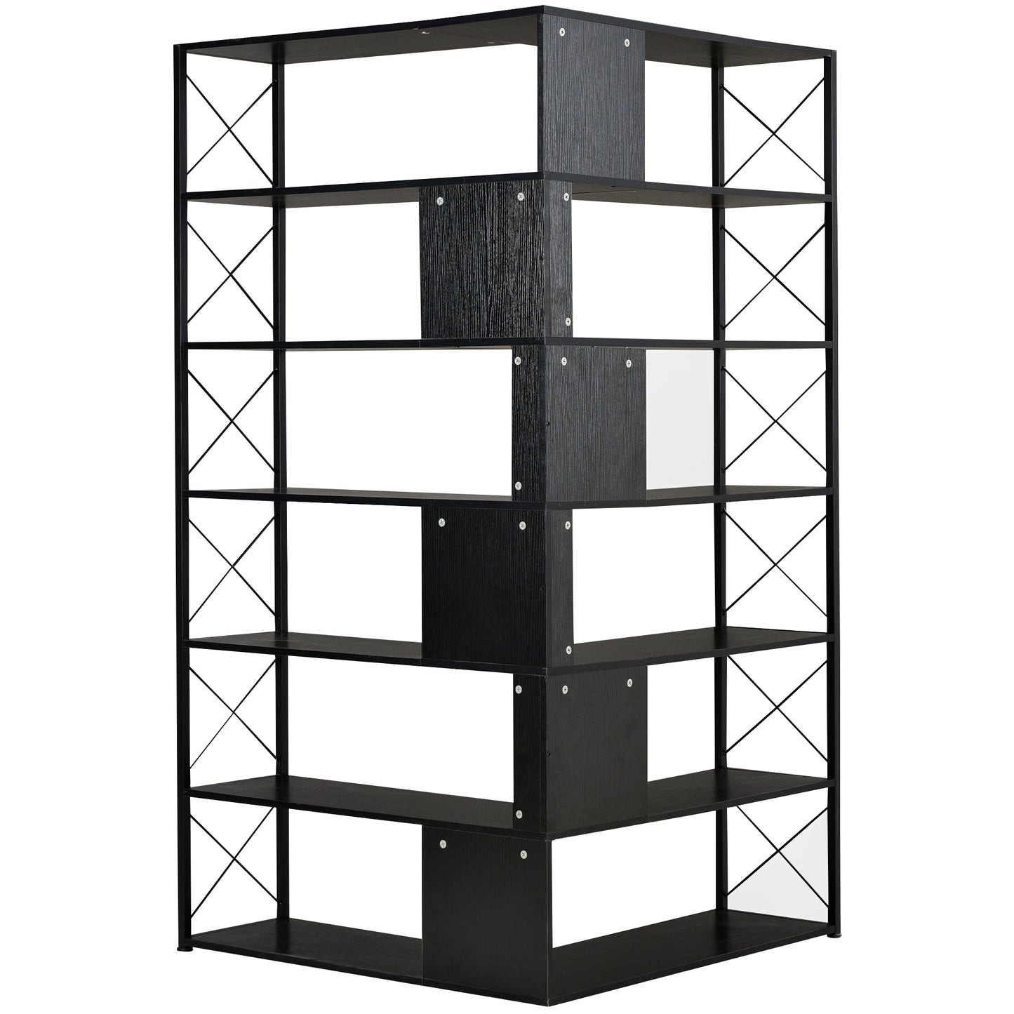 L-Shaped Corner Bookcase - Black