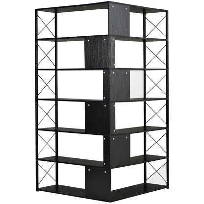 L-Shaped Corner Bookcase - Black